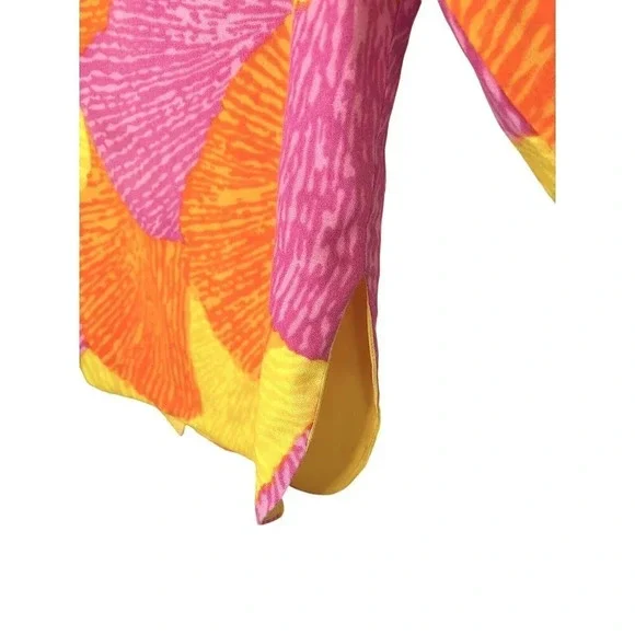 Vintage Joy Stevens Top Blouse 1960s Groovy Gogo Mod Flower Power Button Back - Picture 2 of 15